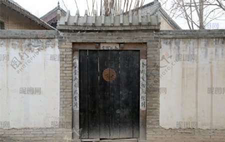 中国古代建筑门楼木门大门