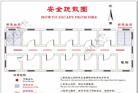 酒店安全疏散示意图