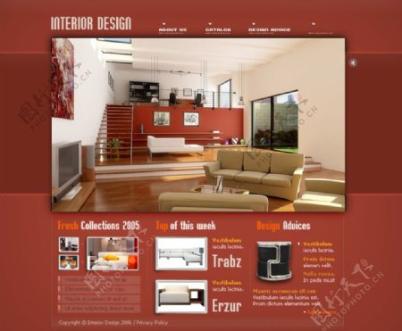 国外家居设计创意类网页模板