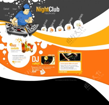 国外夜间俱乐部网页设计