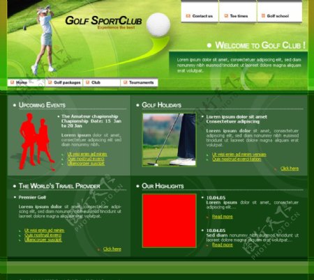 国外绿色高尔夫运动类网页设计