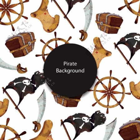 海盗元素图案背景