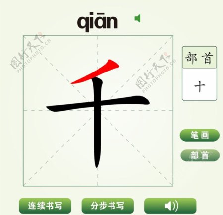 中国汉字千字笔画教学动画视频