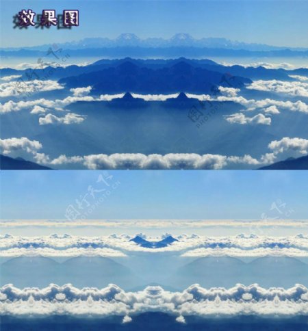 山顶美丽的云朵和云海唯美视频