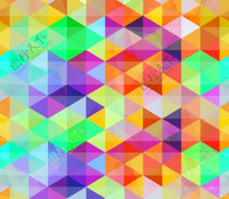 彩色三角形组合背景矢量素材