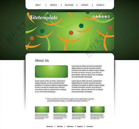 绿色风格网站模板宣传活动模板源