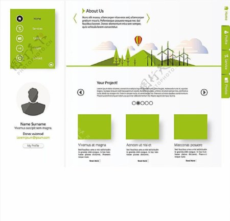 节能环保网站设计宣传活动模板源