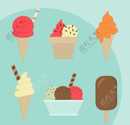 冰淇淋勺和冰淇淋