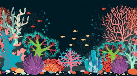 水族馆海底世界珊瑚矢量图下载