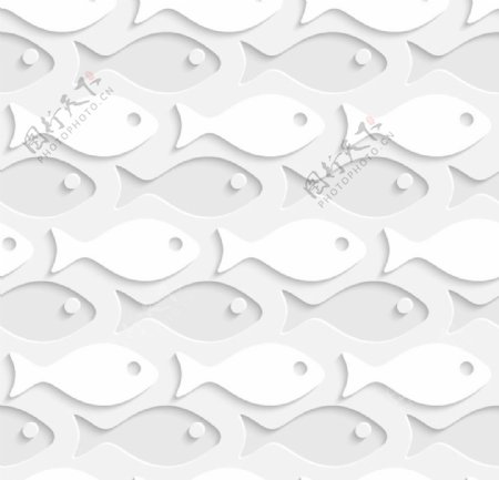 白色纸鱼无缝背景