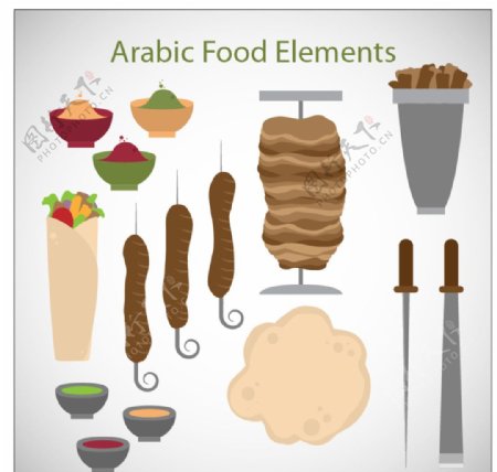 阿拉伯食品和厨房用具