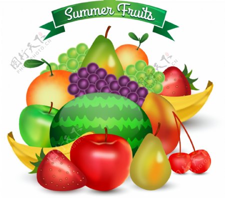 夏天各种各样的水果