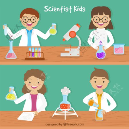 科学家在孩子