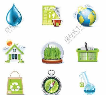 绿色环保logo图标
