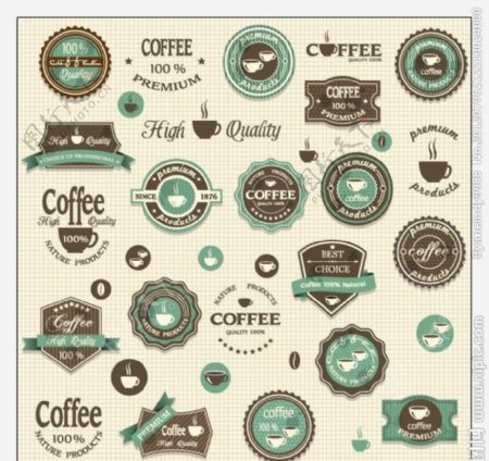 欧式咖啡徽章