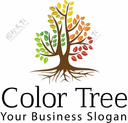 彩色树标志