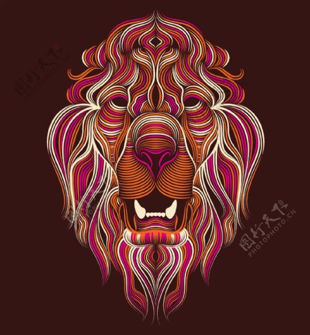 彩色个性狮子头