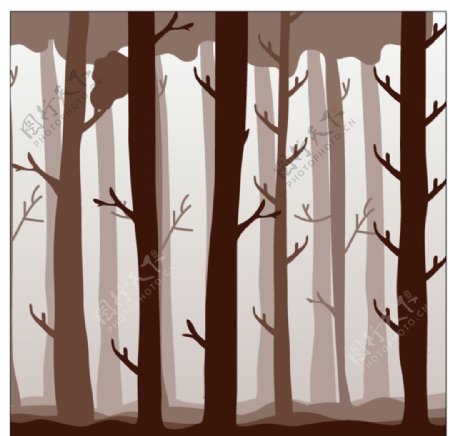 森林林木插图
