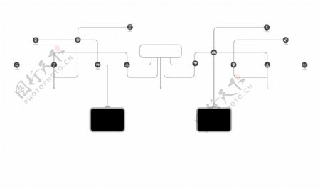 电路板黑白画展墙布展黑白图贴图