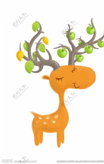 水果鹿吉祥物