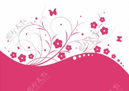 粉色欧式花朵背景墙