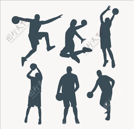 篮球比赛培训运动剪影轮廓