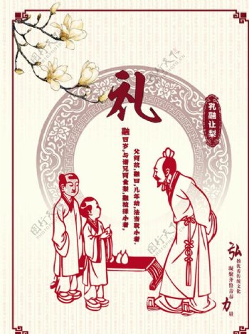 孔融让梨传统文化海报