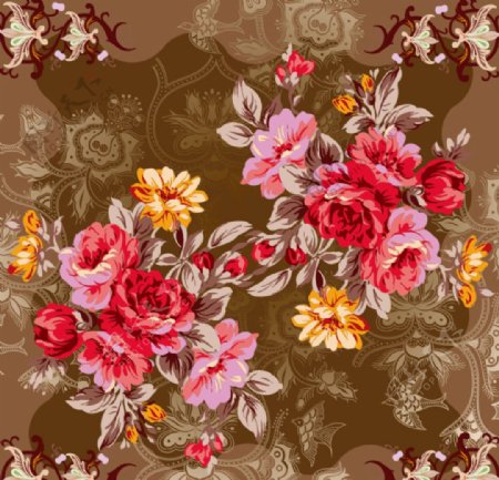 花卉方巾