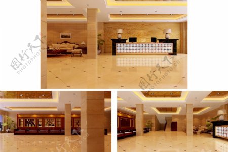 宾馆大厅3D设计效果图