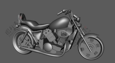 精致复古摩托车maya3d模型