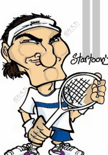 卡通网球少年素材