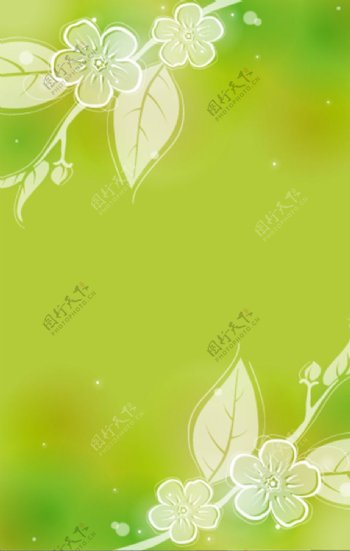 花朵绿色展板