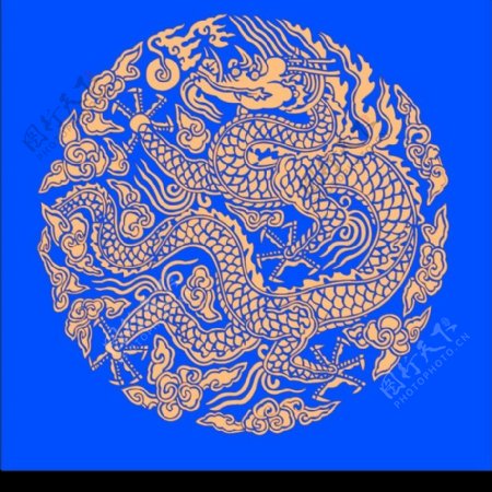 中国古典圆形金龙