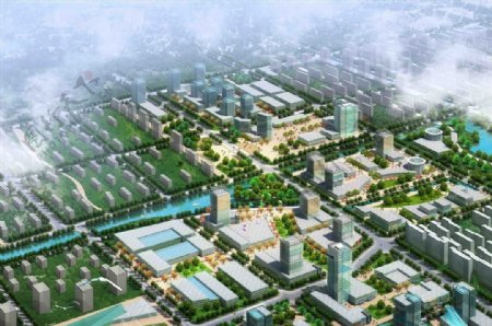 小区城市城市规划3D效果图