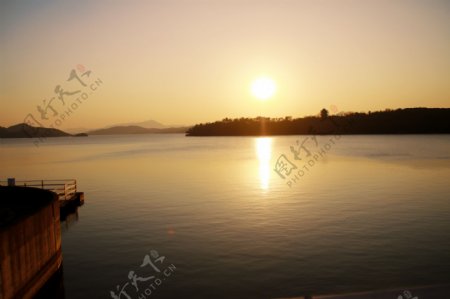 天目湖的夕阳