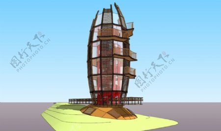 景观台塔模型