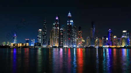 迪拜公主塔夜景