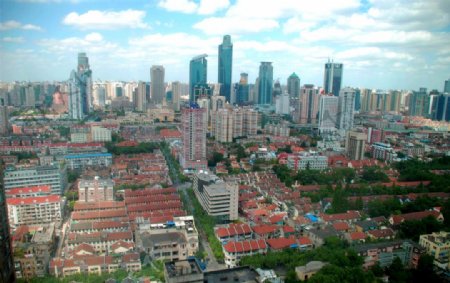 上海黄浦区城区俯瞰