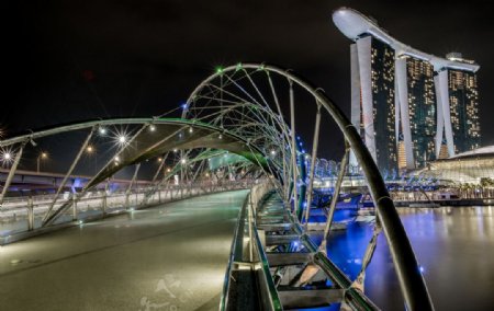 新加坡桥梁夜景
