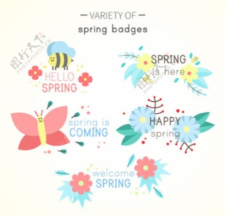 春季花卉动物标题