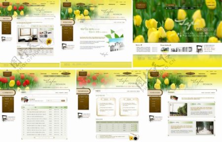 黄色鲜花网站模版