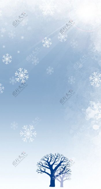 雪花冬季白色背景