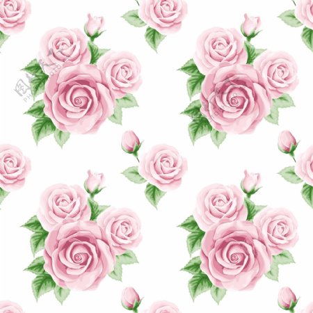 粉色玫瑰花蕾丝矢量背景