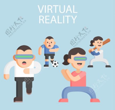 戴VR虚拟现实眼镜玩游戏的孩子