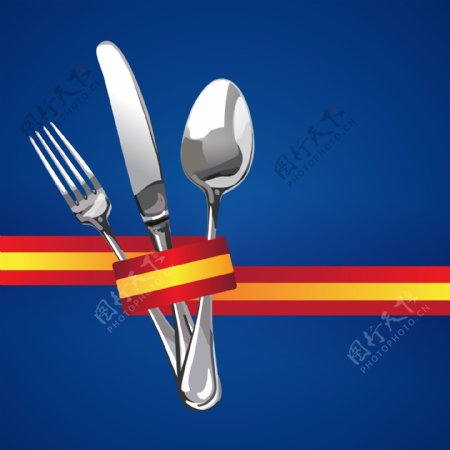 彩带餐厅菜单Logo设计