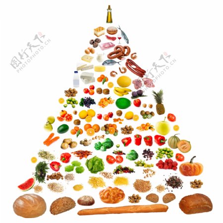 蔬菜水果肉类美食金字塔图片