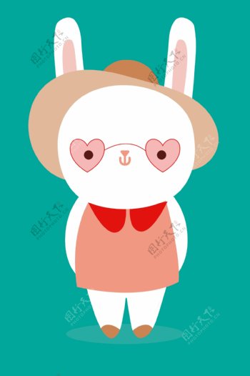 可爱的小白兔插画