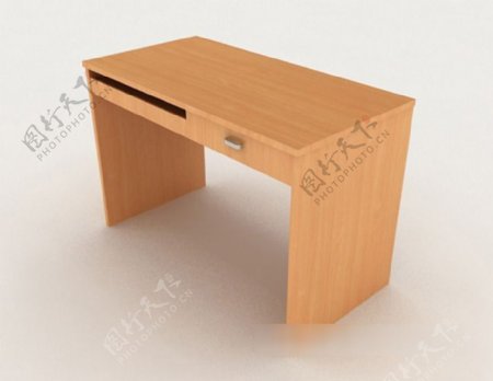 简单木质书桌3d模型下载