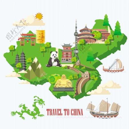 中国旅游矢量设计素材