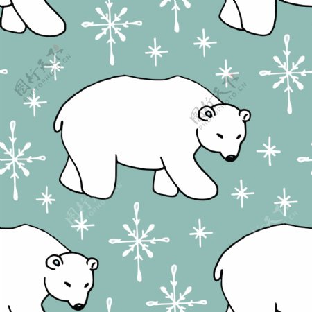白色小熊可爱卡通矢量底纹素材